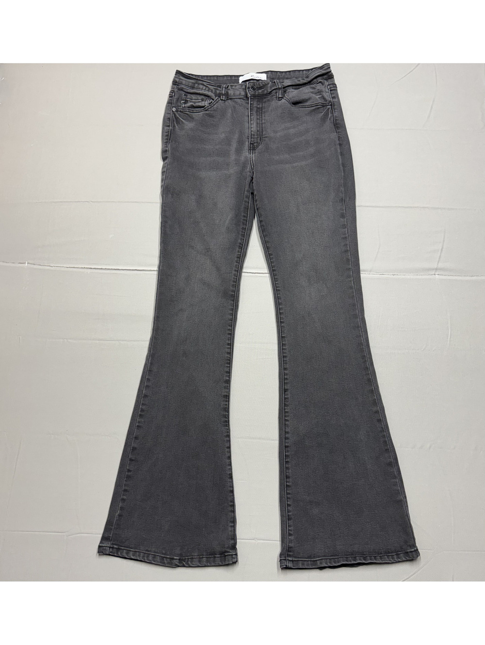 KanCan Womens High Rise Flare Bell Bottom Jeans Gray Denim Size 11 Boho Retro